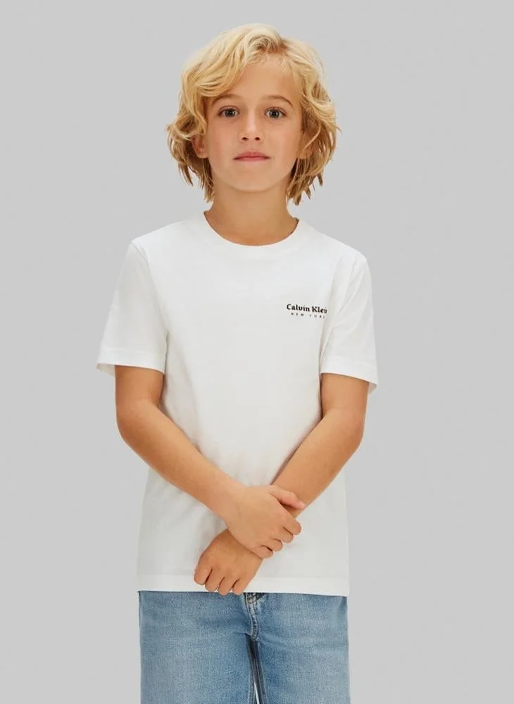 Calvin Klein Jeans Youth logo Crew Neck T-Shirt